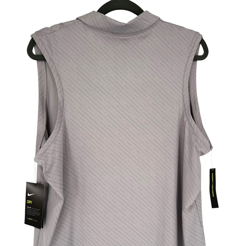 Nike Dri-FIT Golf Polo Womens XL Gray Sleeveless Racerback Stripe Dot 929686 NWT - Picture 9 of 11
